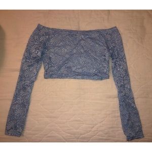 Baby Blue Lace Crop Top